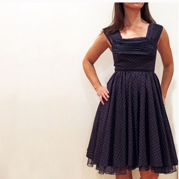 Anthropologie I Girls From Savoy Navy Peggy Sue Pinup Midi Dress - Picture 8 of 9